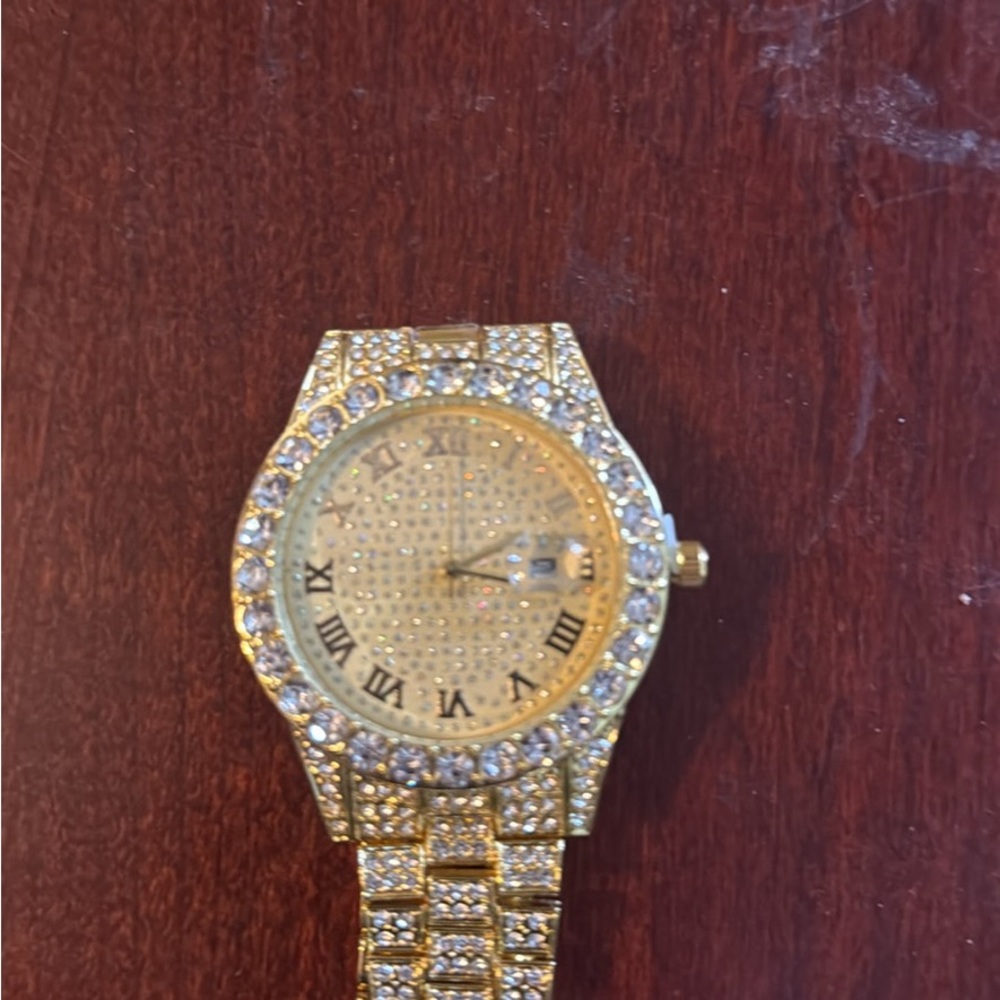 Gold and Silver Crystal Watch
